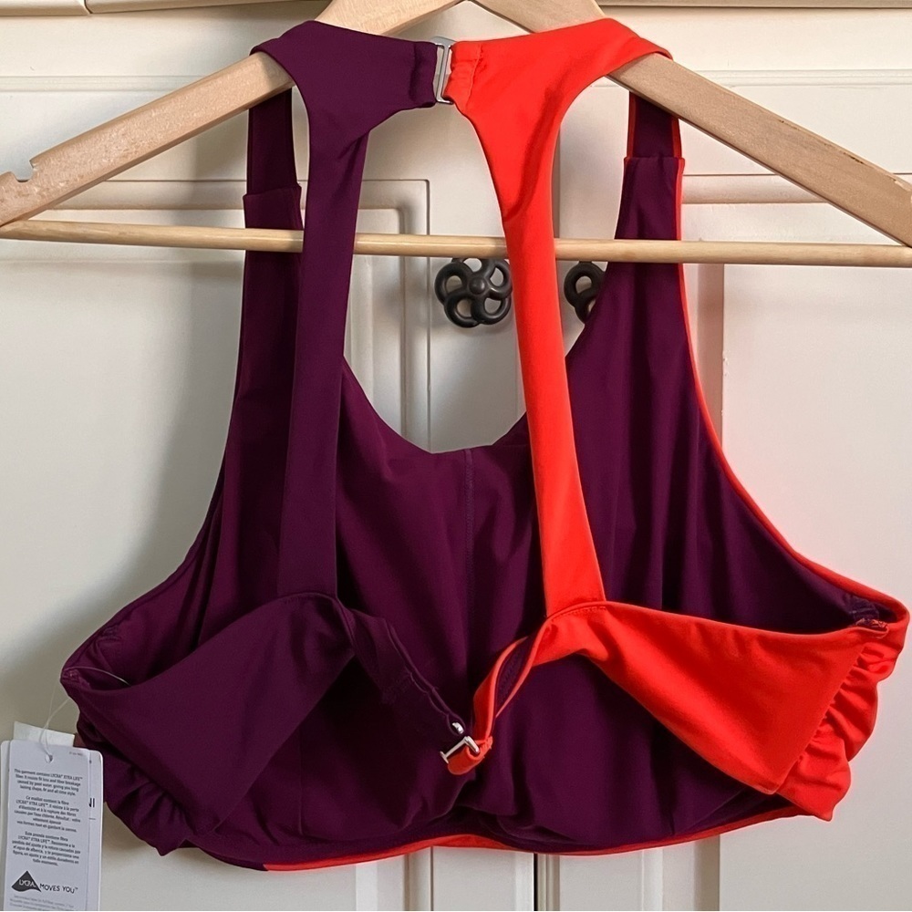 Athleta Burgundy Orange‎ Swim Suit Top With Under Wire Size 40B/C NWT - Picture 2 of 6